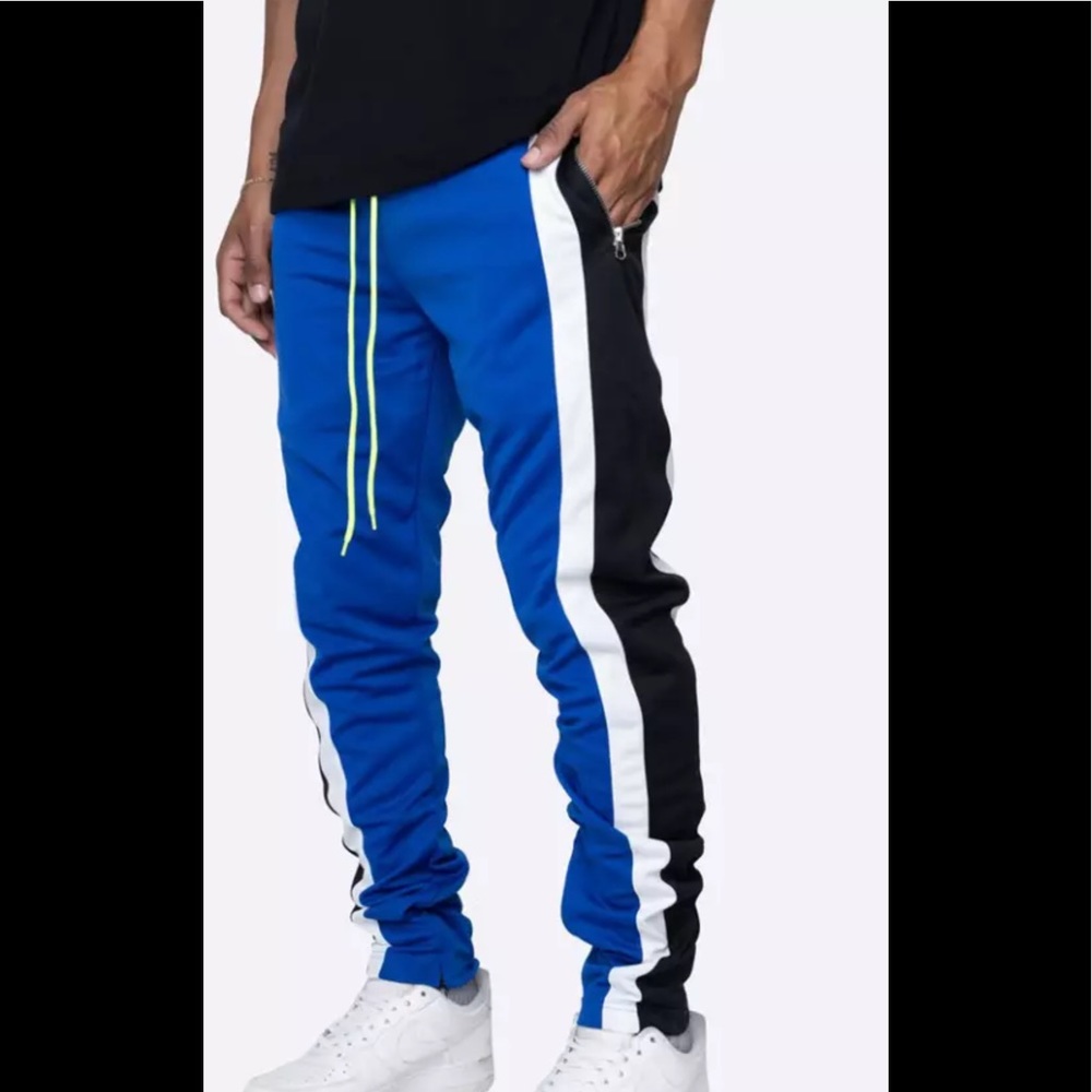New Tri-Color Zippered Track Pants Asian Size 2XL= USA Size L